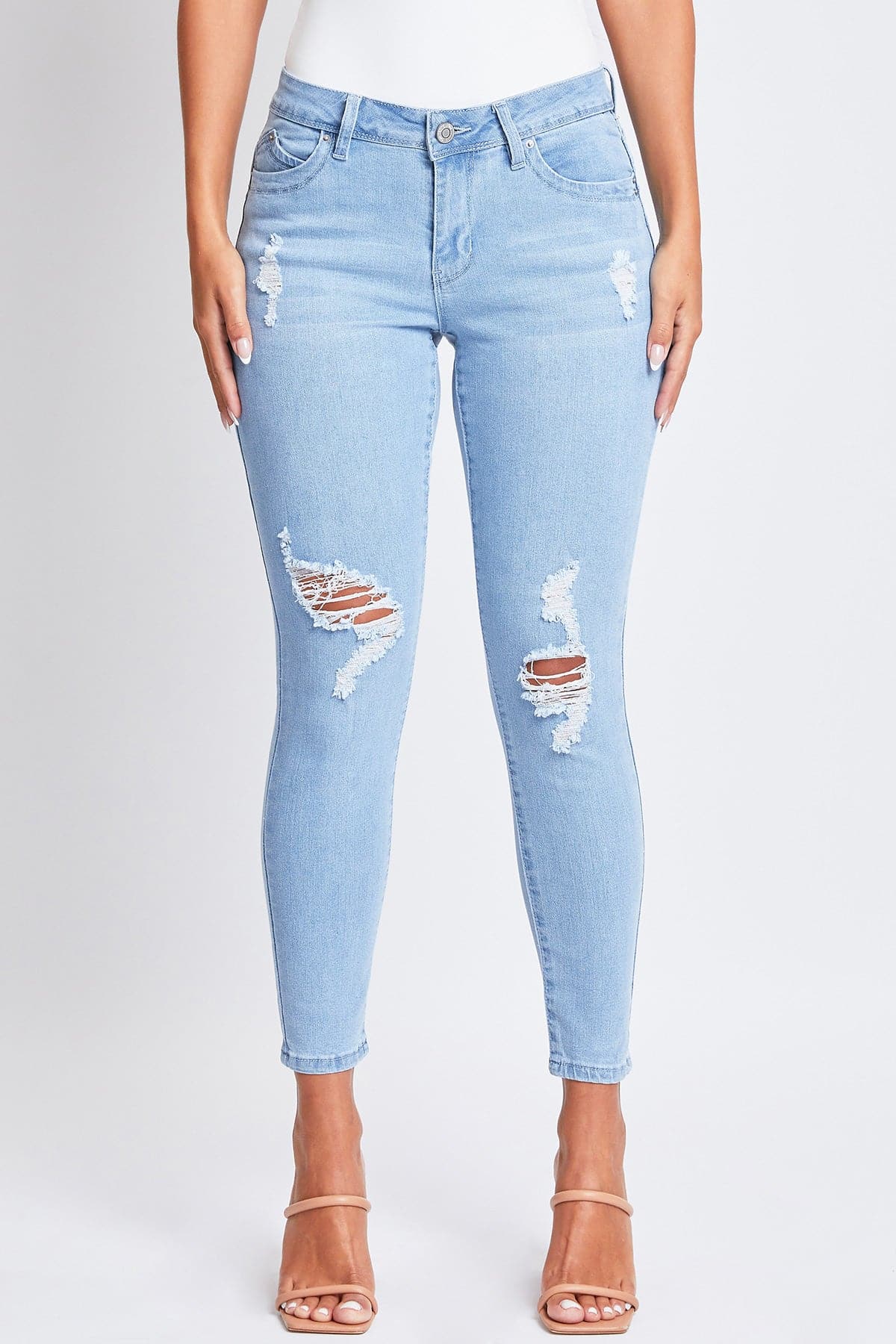 Women's Sustainable WannaBettaButt Skinny Distressed Jeans From YMI JEANS