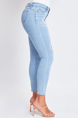 Women's Sustainable WannaBettaButt Skinny Distressed Jeans From YMI JEANS