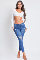 Women's Sustainable WannaBettaButt Skinny Distressed Jeans From YMI JEANS
