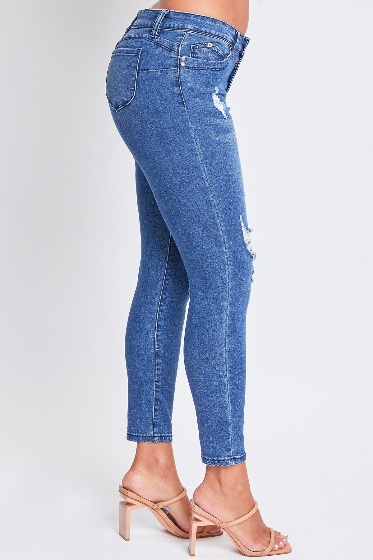 Women's Sustainable WannaBettaButt Skinny Distressed Jeans From YMI JEANS