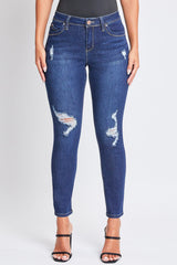 Women's Sustainable WannaBettaButt Skinny Distressed Jeans From YMI JEANS