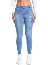 Women's High Rise Skinny Cargo Jeans from YMI JEANS
