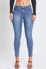 Women's High Rise Skinny Cargo Jeans from YMI JEANS