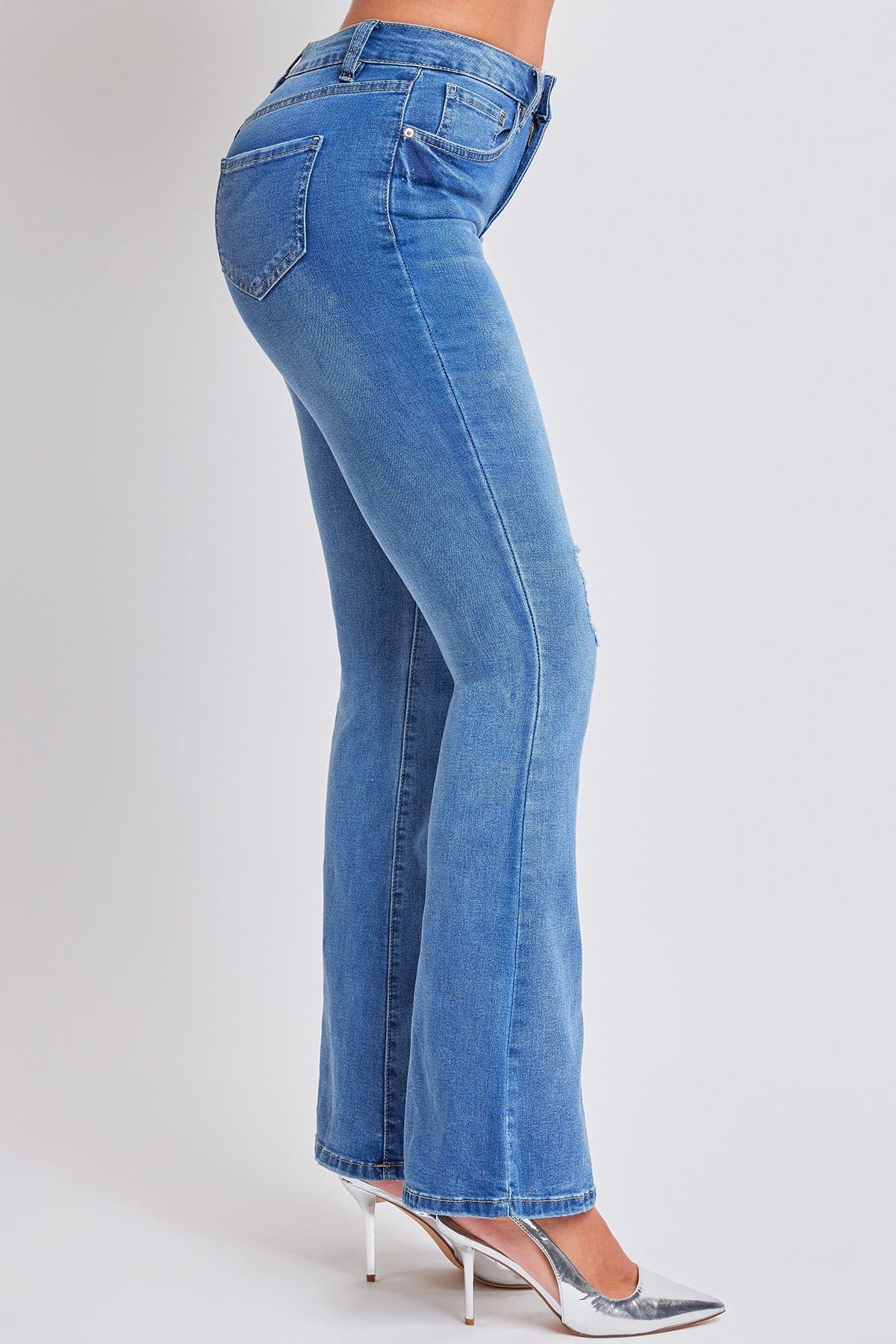 Women's Essential Distressed Flare Jeans-Distressed From YMI JEANS