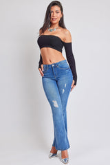 Women's Essential Distressed Flare Jeans-Distressed From YMI JEANS