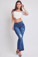 Women's Essential Distressed Flare Jeans-Distressed From YMI JEANS