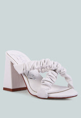 Page 3 Scrunchie Strap Block Sandals from London Rag International
