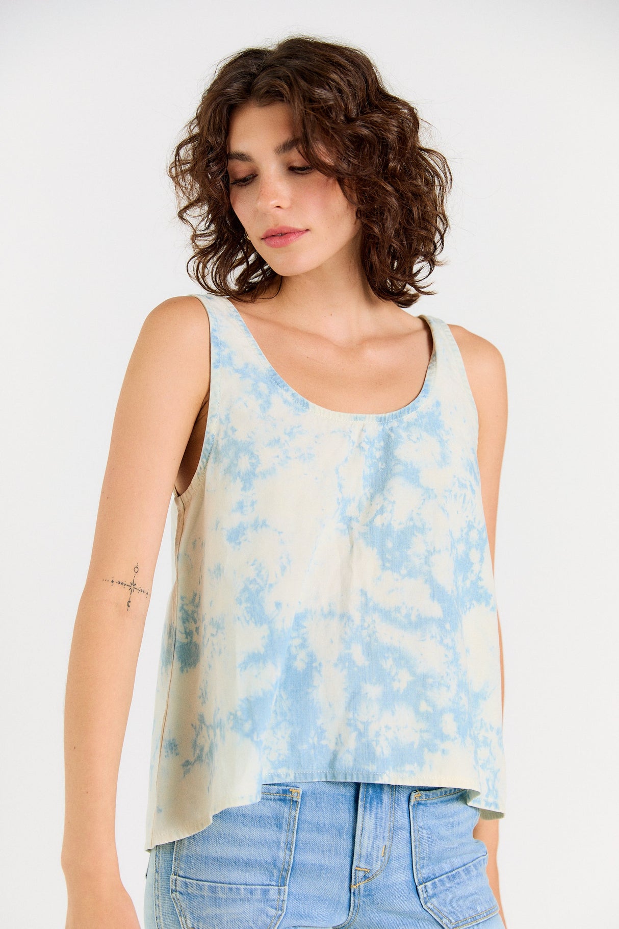 Wabi Sabi Crop Tank - Sky Wash from Porter Blue Apparel