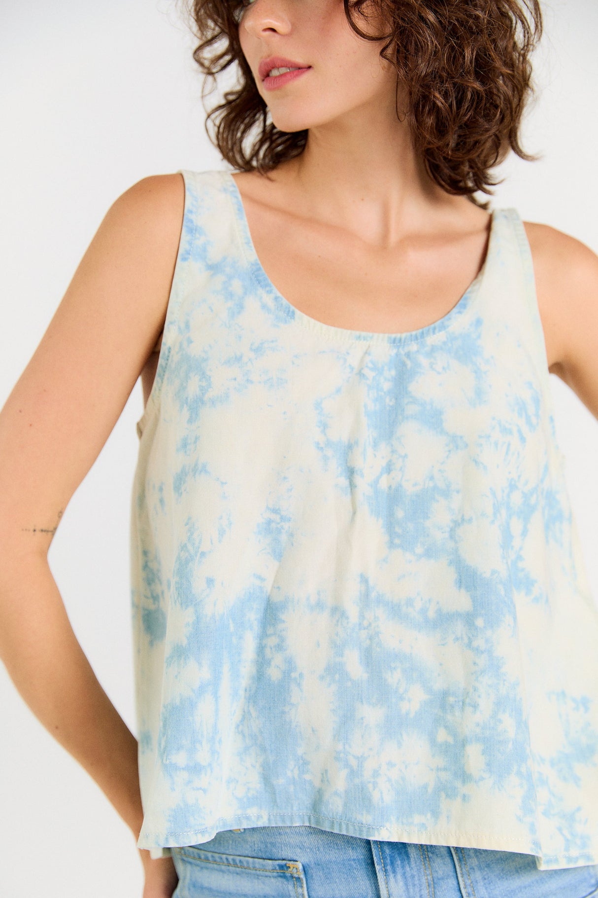 Wabi Sabi Crop Tank - Sky Wash from Porter Blue Apparel
