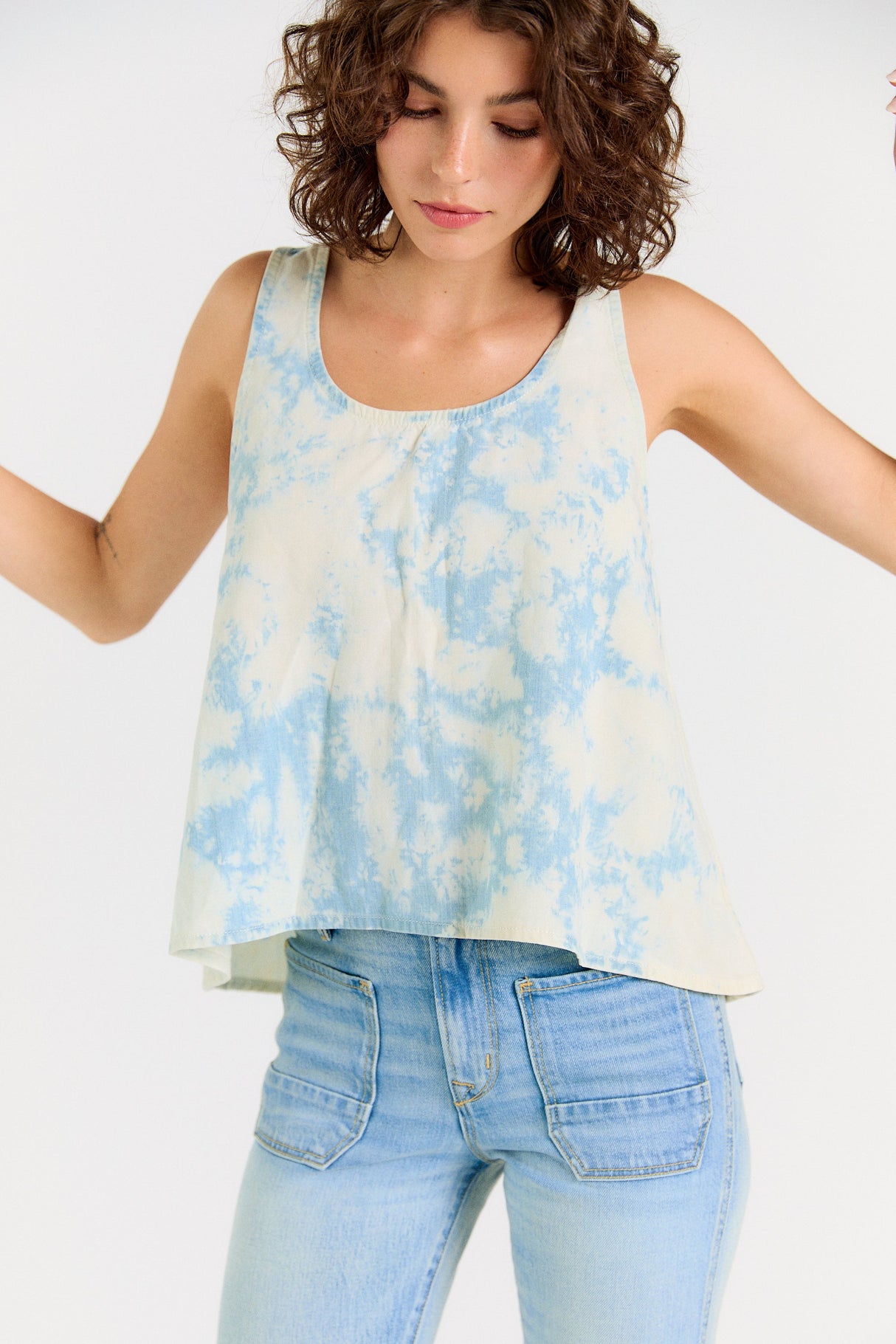 Wabi Sabi Crop Tank - Sky Wash from Porter Blue Apparel