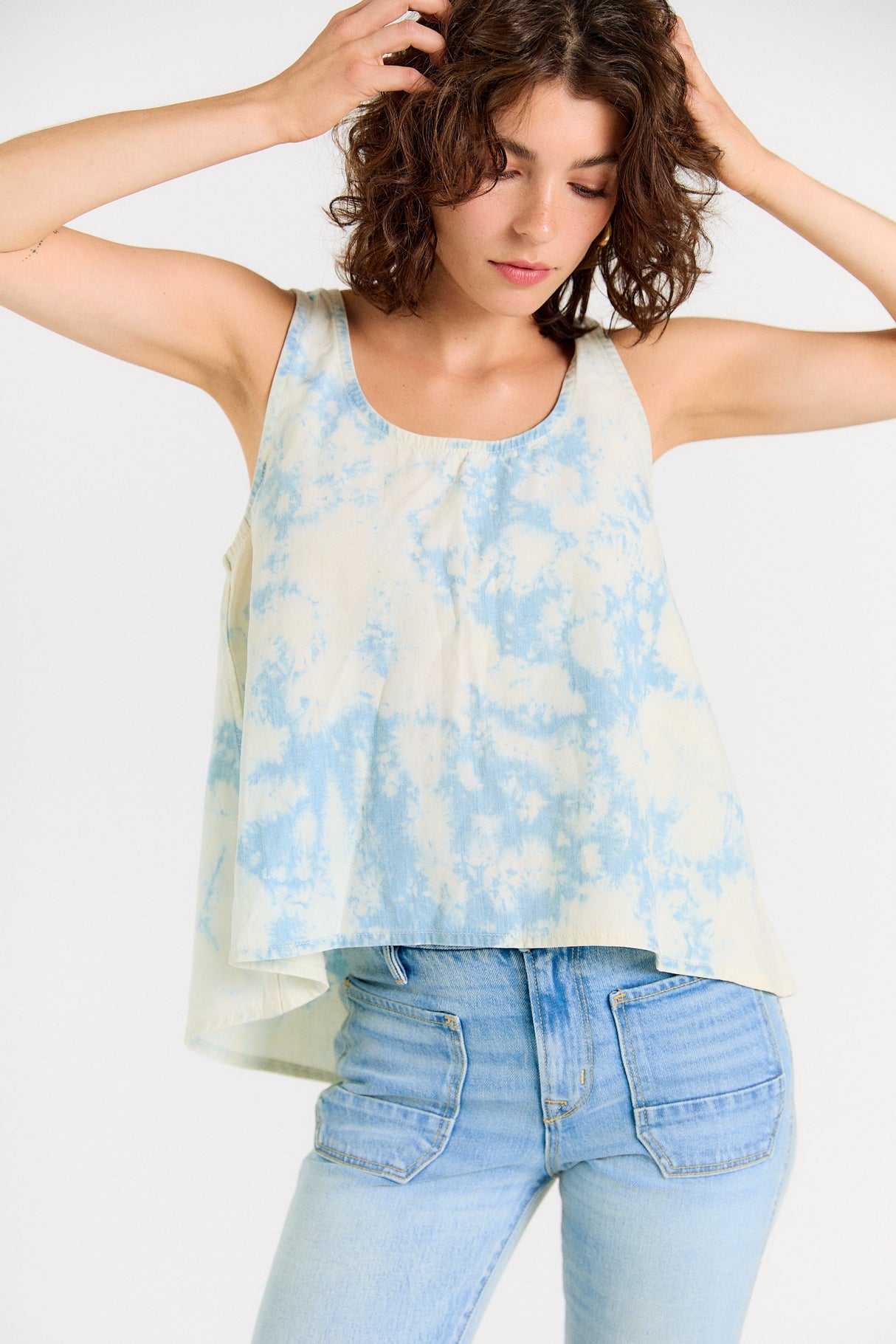 Wabi Sabi Crop Tank - Sky Wash from Porter Blue Apparel
