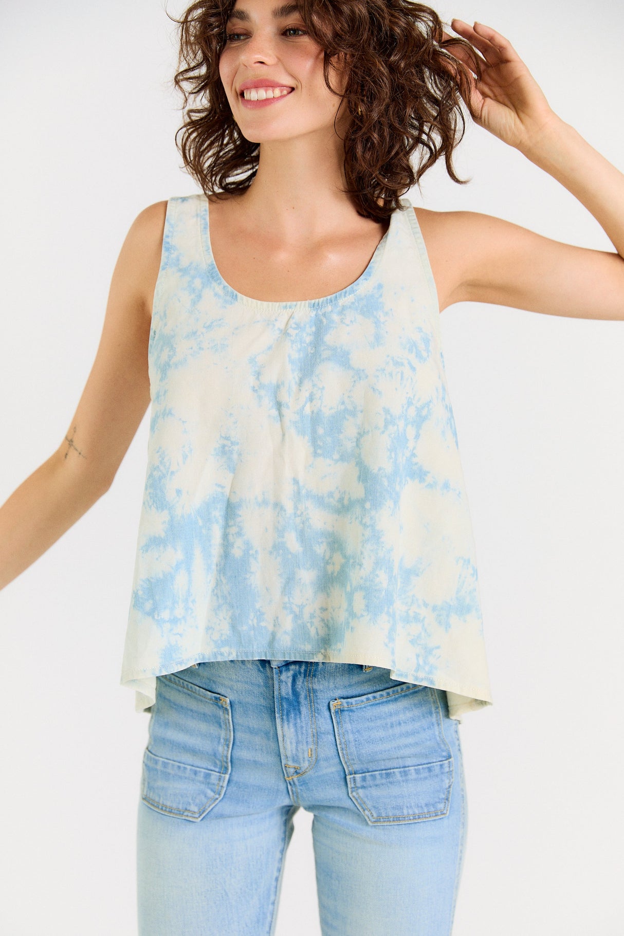 Wabi Sabi Crop Tank - Sky Wash from Porter Blue Apparel