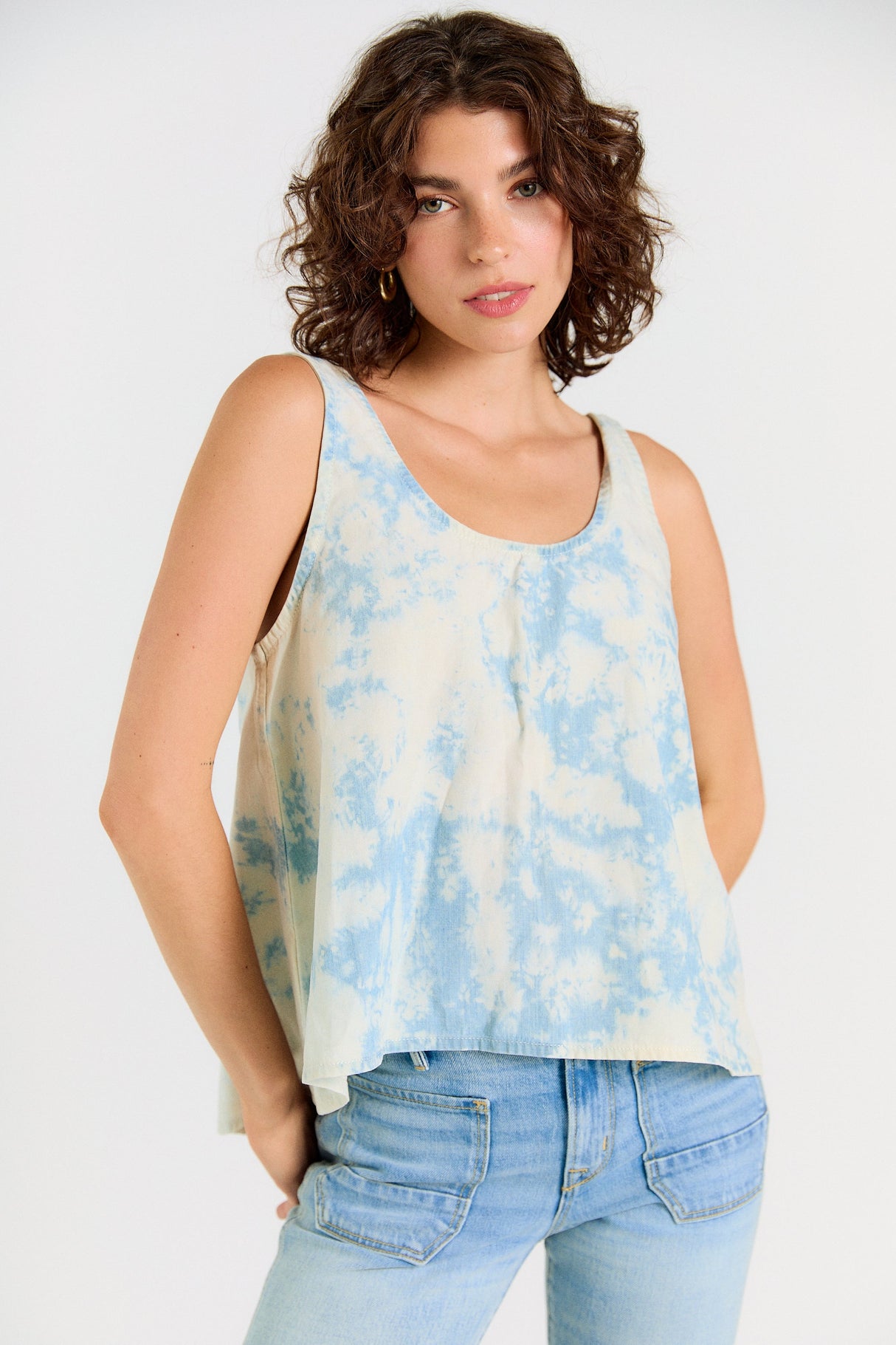 Wabi Sabi Crop Tank - Sky Wash from Porter Blue Apparel