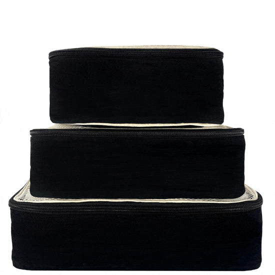 Cotton Packing Cubes, 3-pack Black From Bag-all