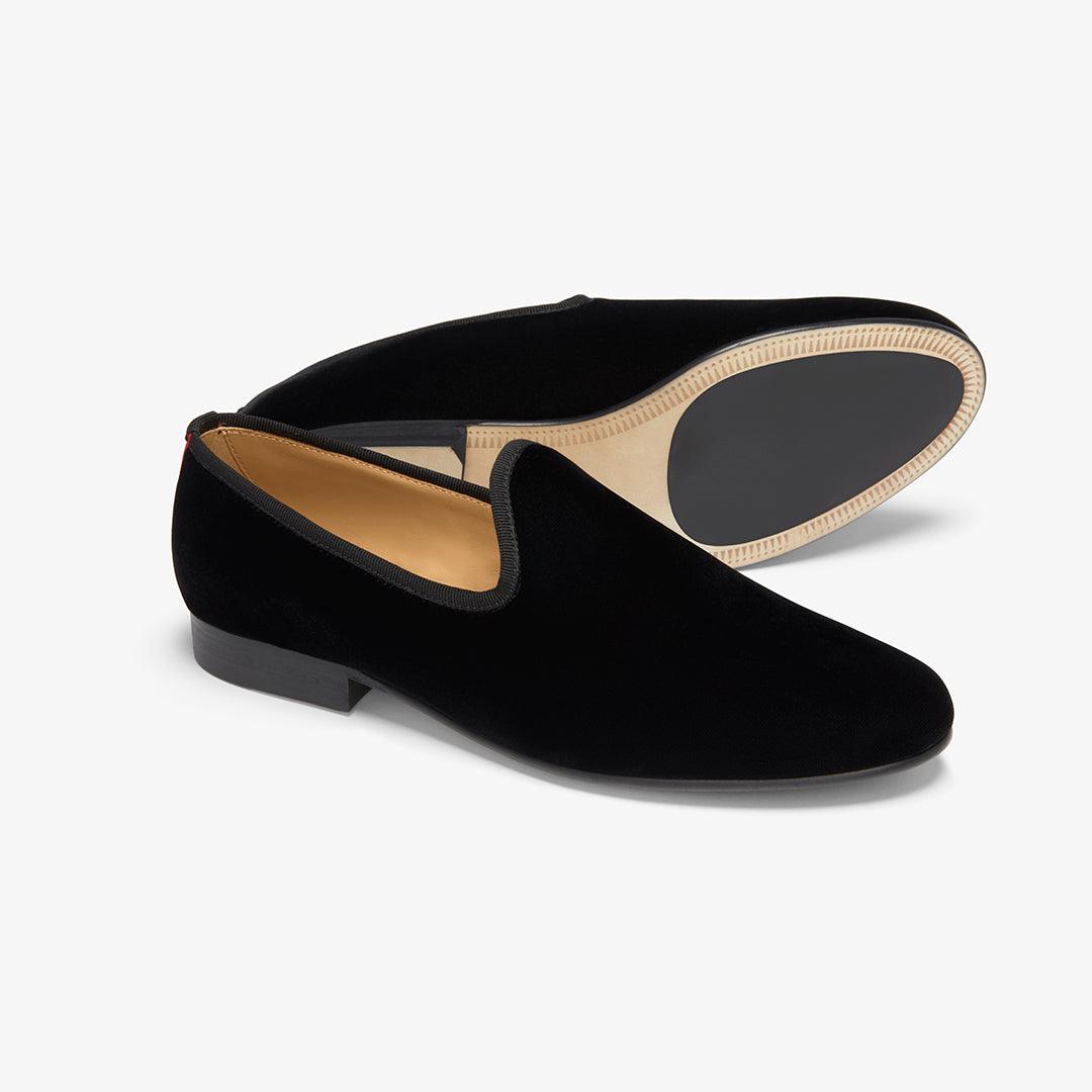 Men's Black Velvet Slipper II from Del Toro Shoes