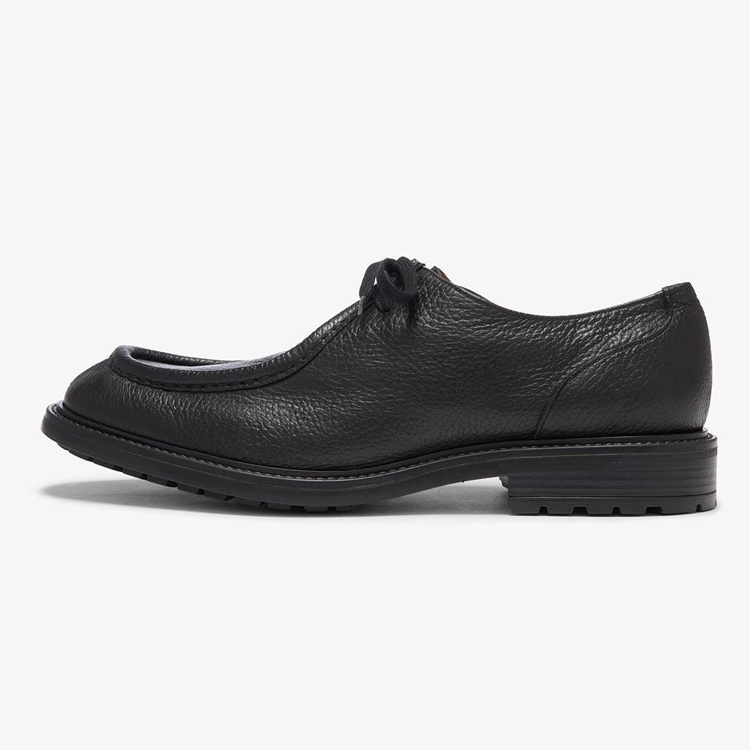 Men's Black Pebbled Leather Tuscan Derby Boot From Del Toro Shoes