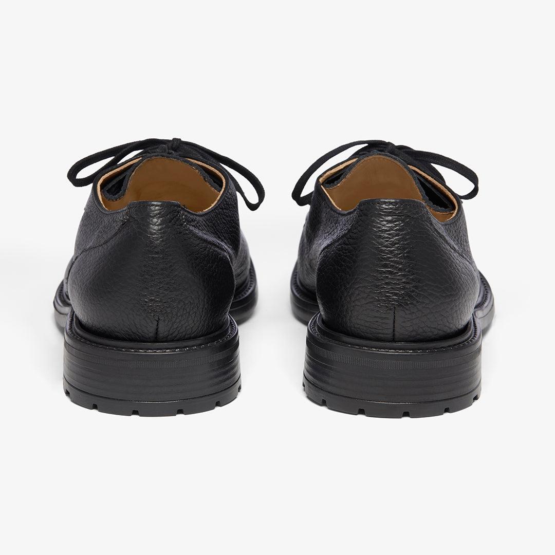 Men's Black Pebbled Leather Tuscan Derby Boot From Del Toro Shoes