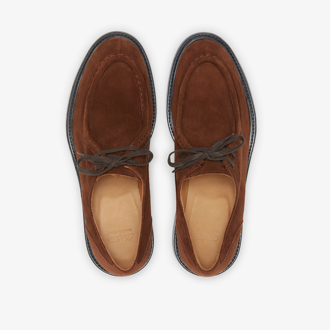 Men's Chestnut Suede Tuscan Derby Boot From Del Toro Shoes