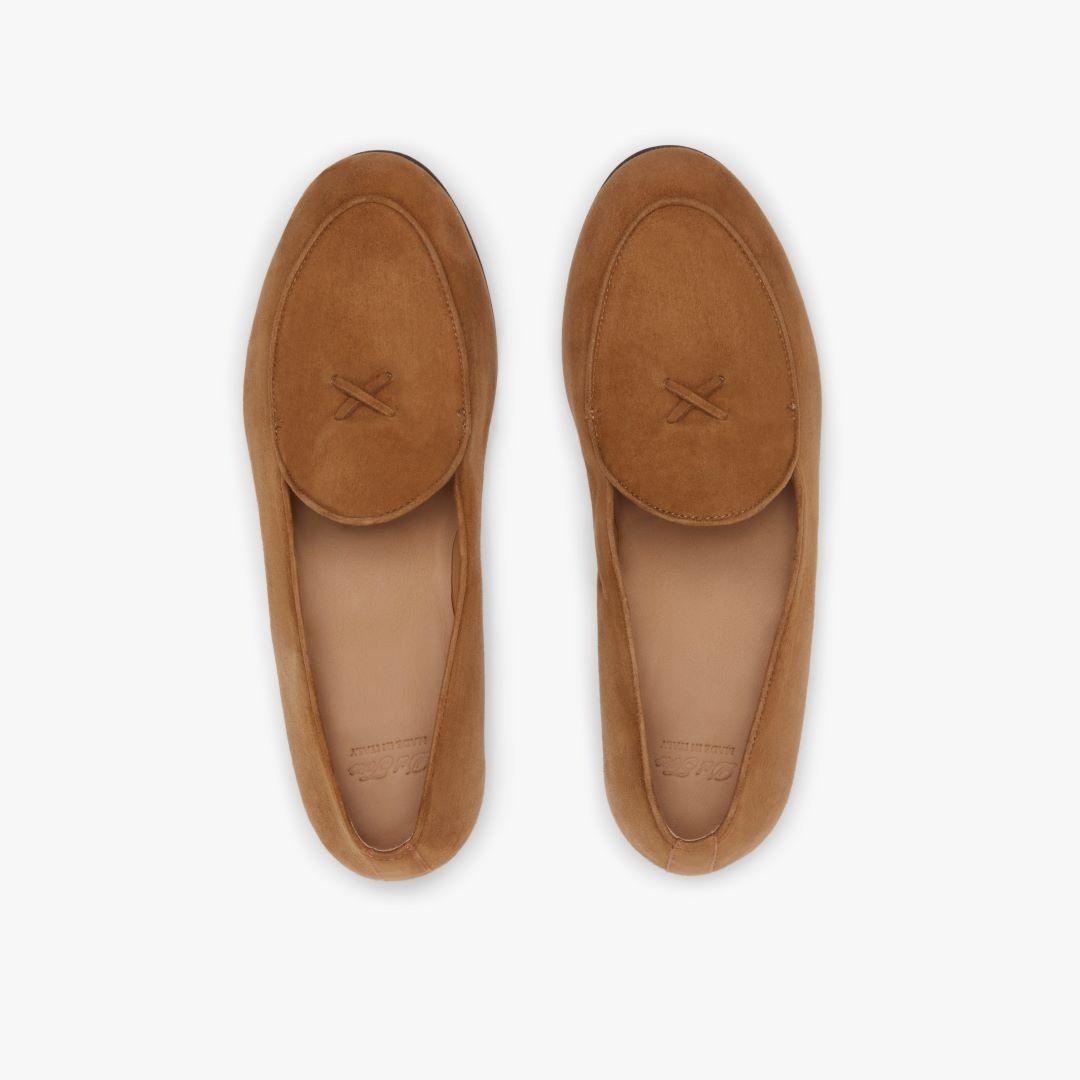 Women's Cognac Suede Milano Loafer From Del Toro Shoes