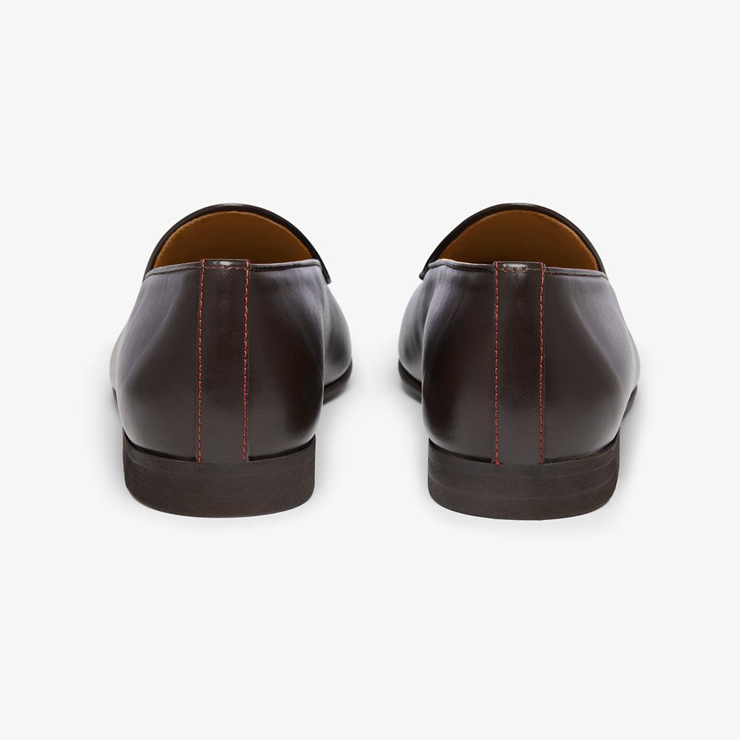 Men's Dark Brown Leather Milano Loafer From Del Toro Shoes