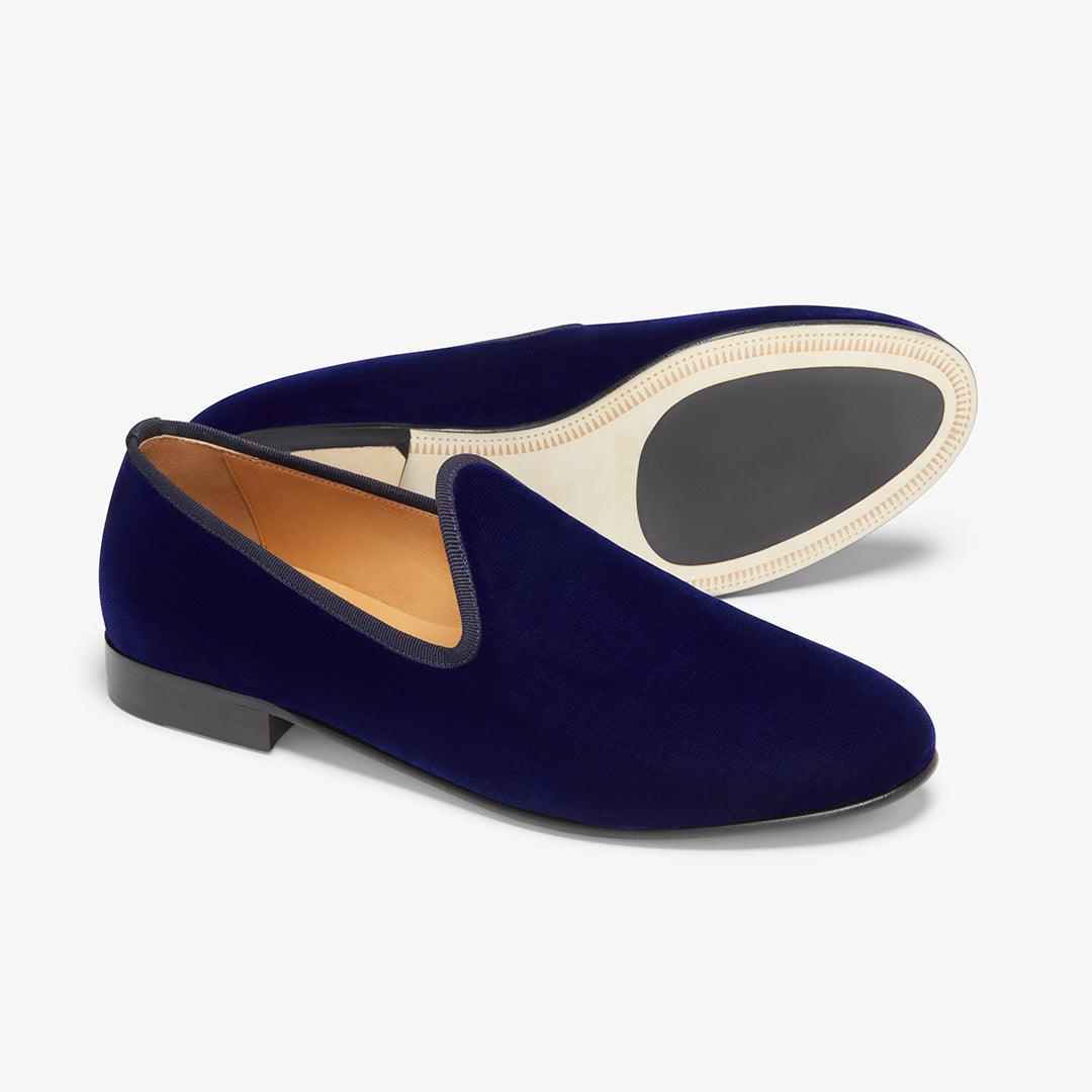 Men's Blue Velvet Slipper II from Del Toro Shoes
