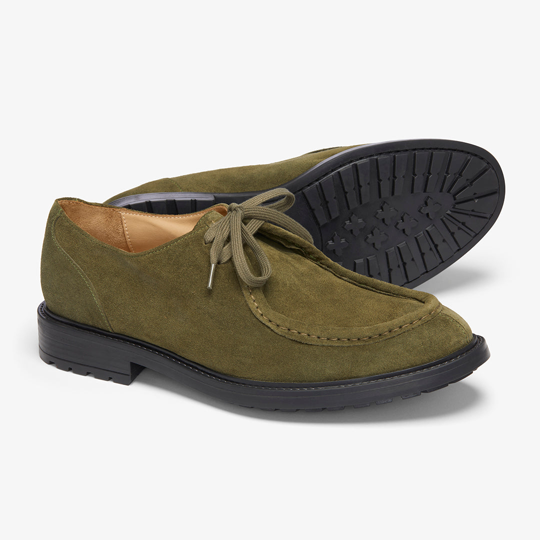 Men's Olive Suede Tuscan Derby Boot From Del Toro Shoes