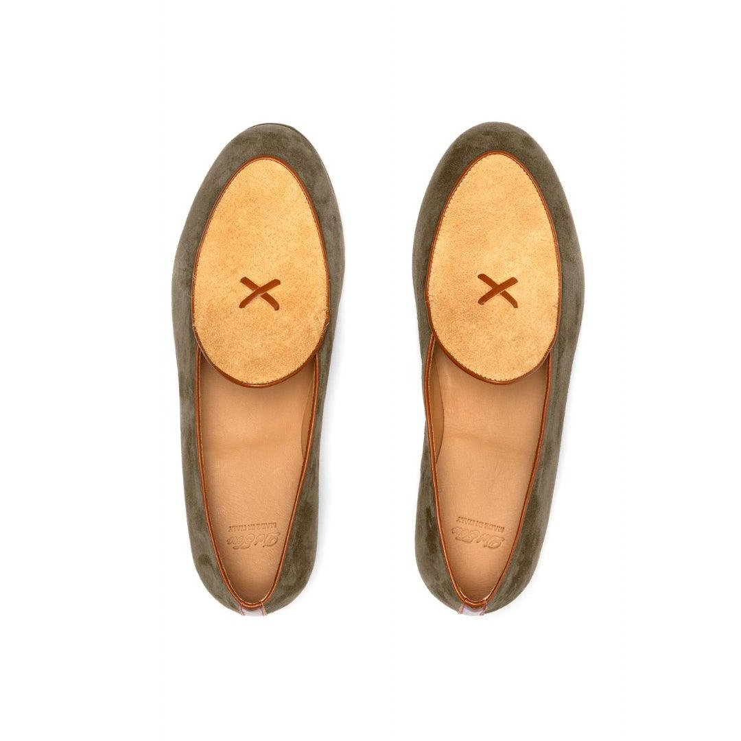 Men's Olive Textured Tan Milano Loafer From Del Toro Shoes