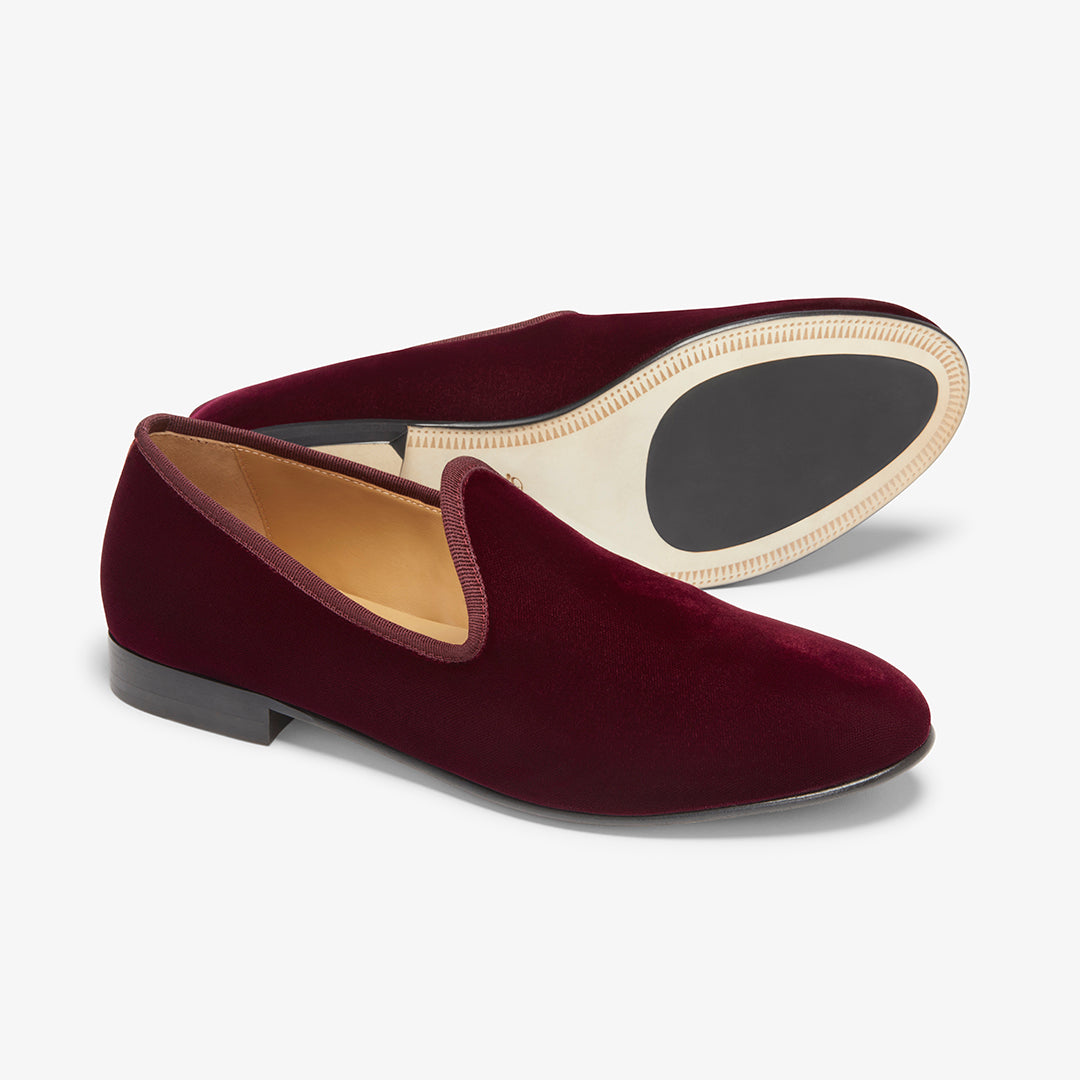 Men's Oxblood Velvet Slipper II from Del Toro Shoes
