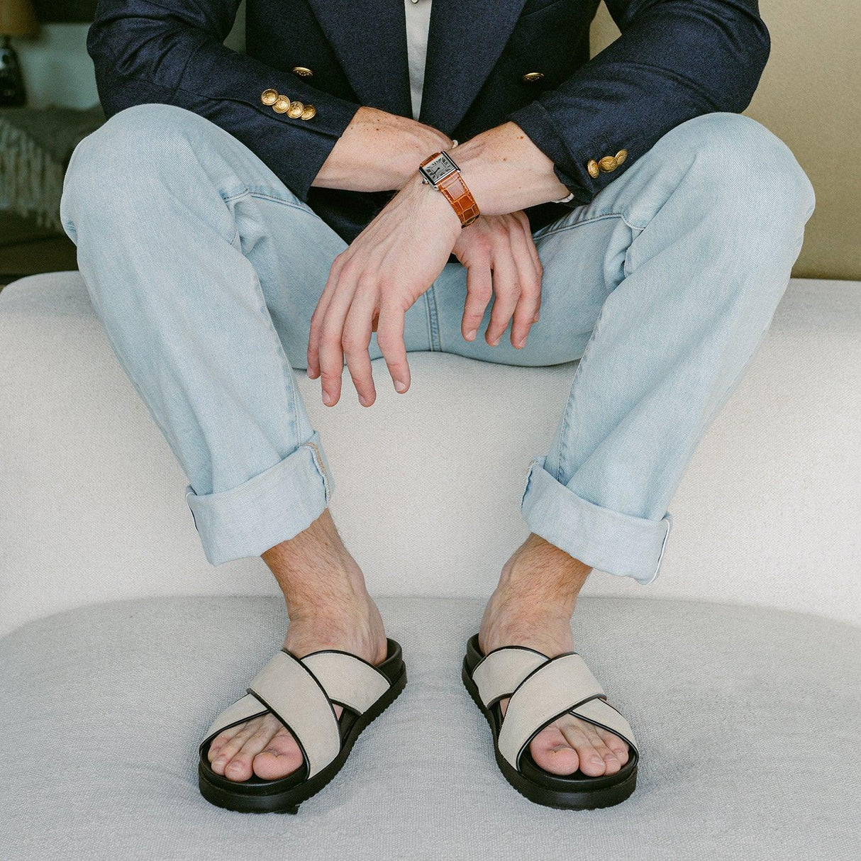 Men's Sandstone Amalfi Crossover Sandal From Del Toro Shoes