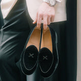 Men's Black Velvet Milano Loafer From Del Toro Shoes