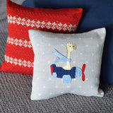 Giraffe Pilot in Plane 10" Pillow from Melange Collection