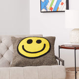 Hand Felted Wool Happy Sad Face Pillow - 20" from Arcadia Home