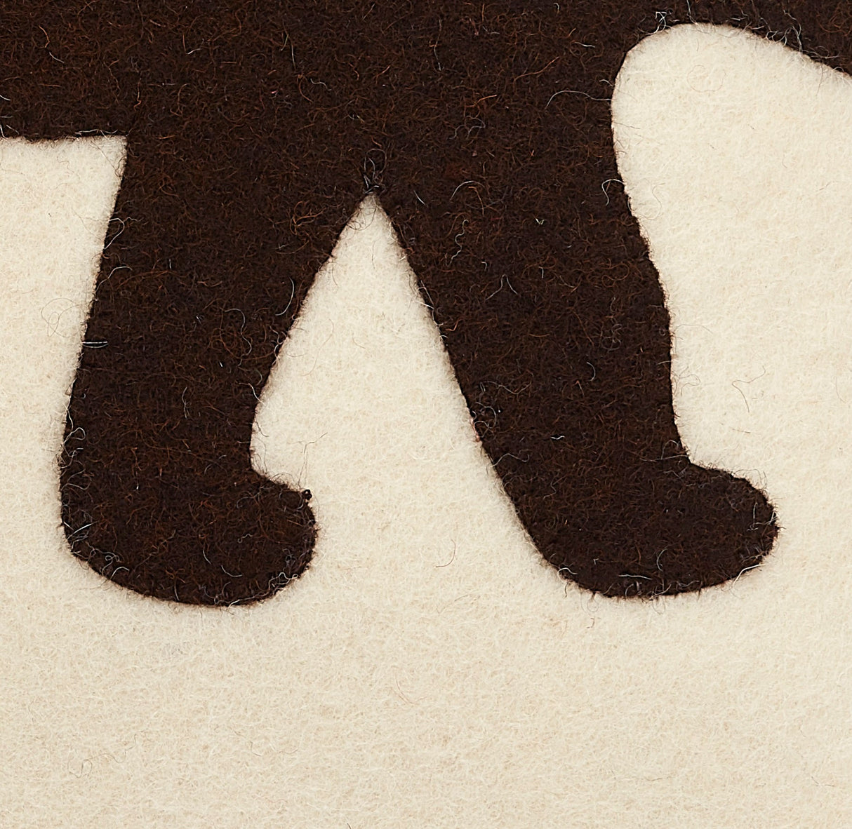 Hand Felted Wool Pillow  - Brown Bear Silhouette on Cream - 20" from Arcadia Home