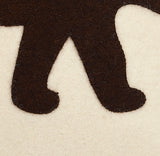 Hand Felted Wool Pillow  - Brown Bear Silhouette on Cream - 20" from Arcadia Home