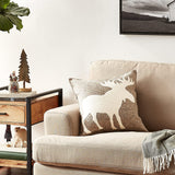 Hand Felted Wool Pillow - Cream Moose Silhouette on Gray - 20" from Arcadia Home