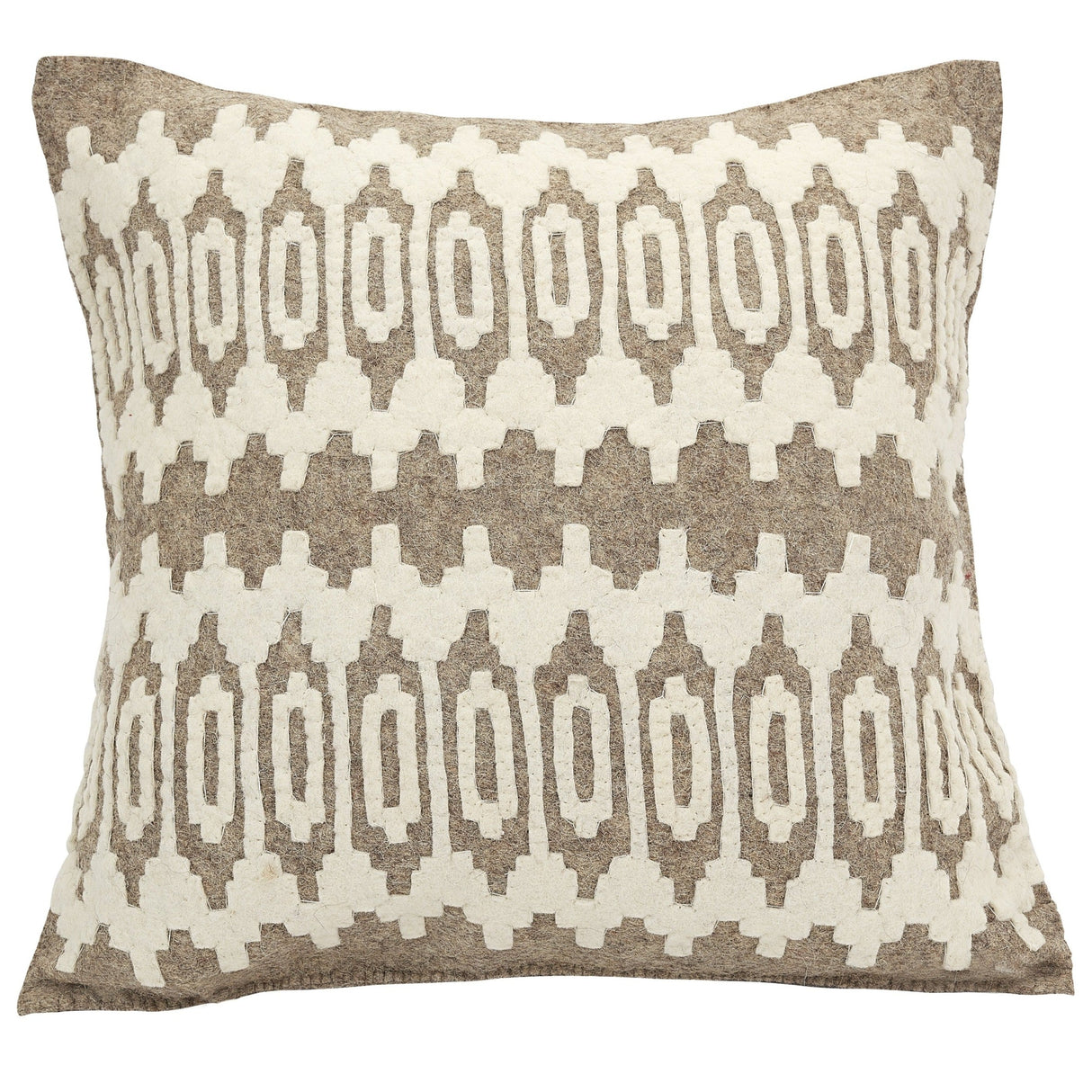 Hand Felted Wool Pillow - Scandinavian Design on Gray - 20" from Arcadia Home