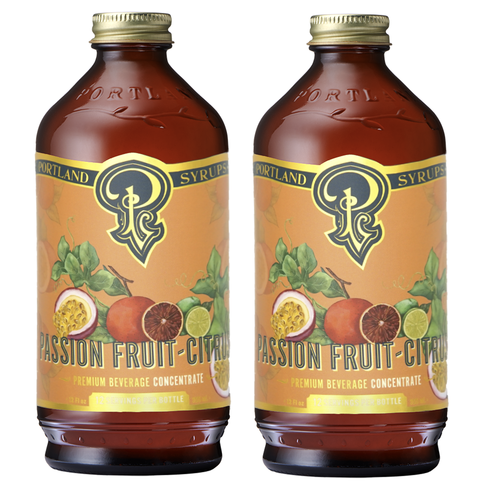 Passion Fruit Citrus Syrup two-pack from Portland Syrups