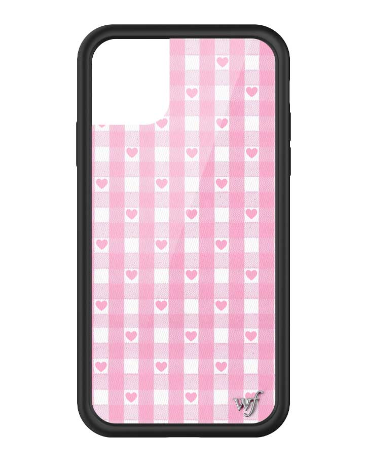 Pink Gingham Hearts iPhone Case from Wildflower Cases