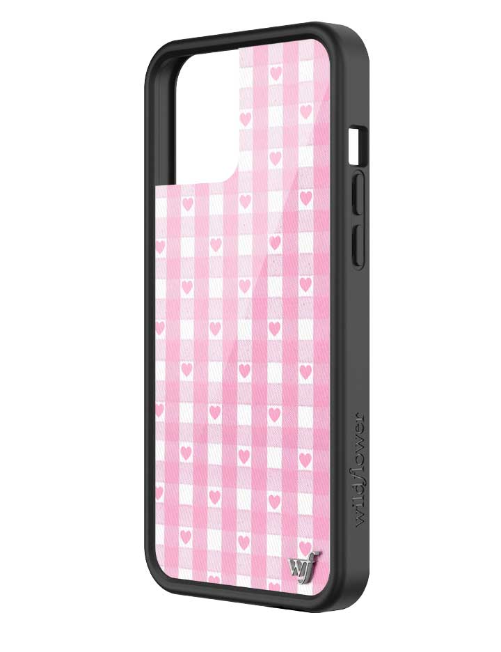 Pink Gingham Hearts iPhone Case from Wildflower Cases