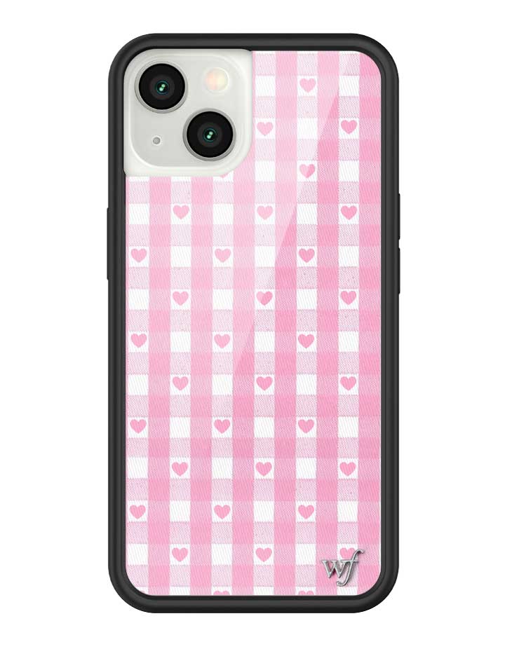 Pink Gingham Hearts iPhone Case from Wildflower Cases