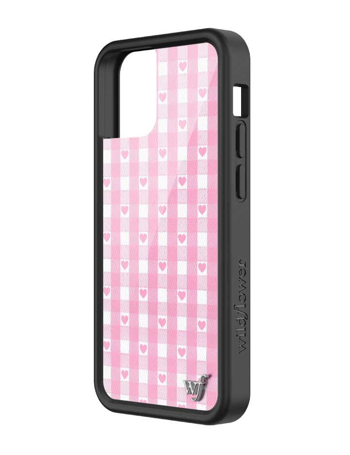 Pink Gingham Hearts iPhone Case from Wildflower Cases