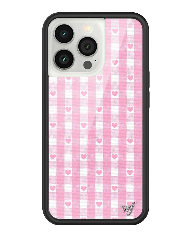 Pink Gingham Hearts iPhone Case from Wildflower Cases