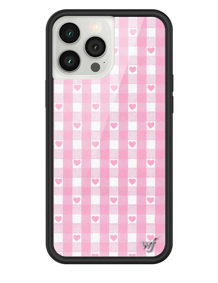 Pink Gingham Hearts iPhone Case from Wildflower Cases