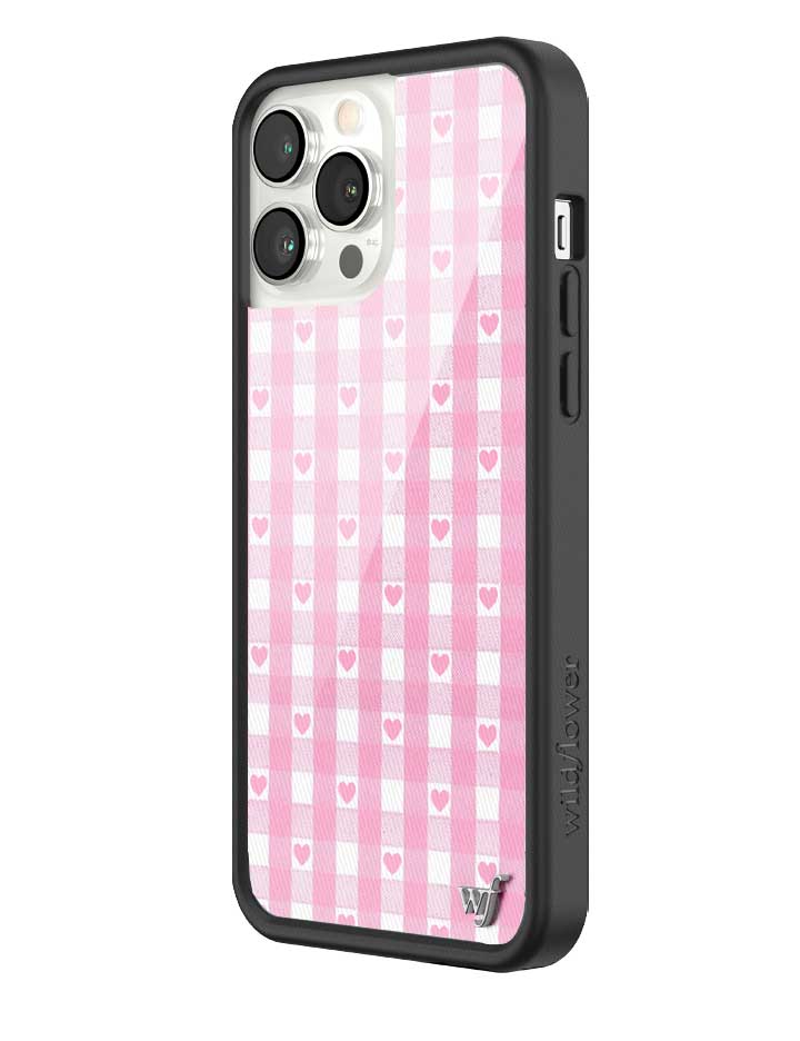 Pink Gingham Hearts iPhone Case from Wildflower Cases