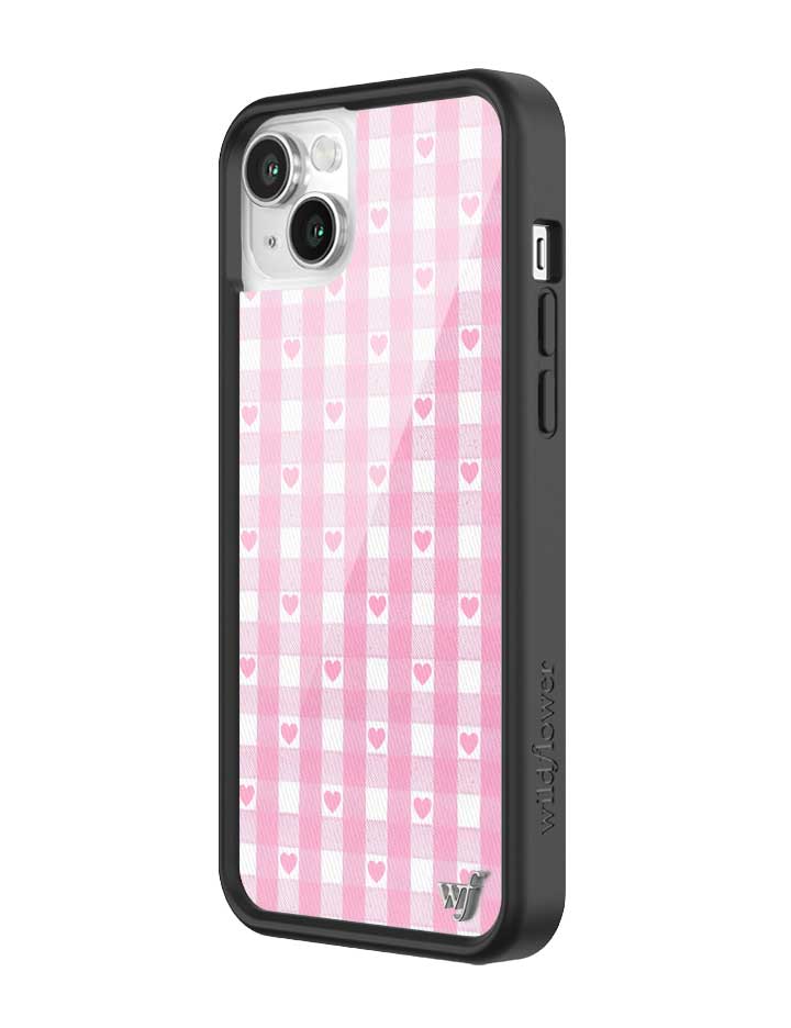 Pink Gingham Hearts iPhone Case from Wildflower Cases