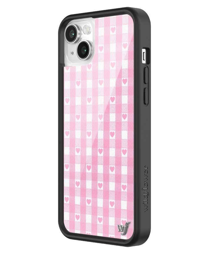 Pink Gingham Hearts iPhone Case from Wildflower Cases