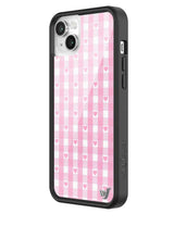 Pink Gingham Hearts iPhone Case from Wildflower Cases