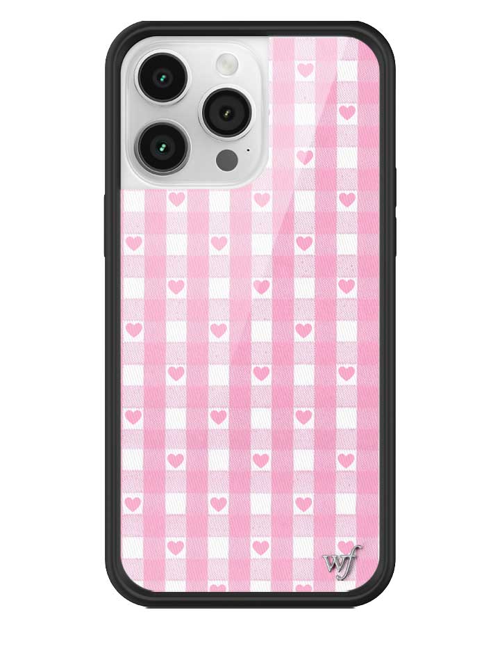 Pink Gingham Hearts iPhone Case from Wildflower Cases