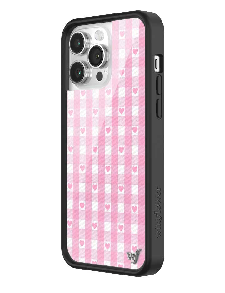Pink Gingham Hearts iPhone Case from Wildflower Cases