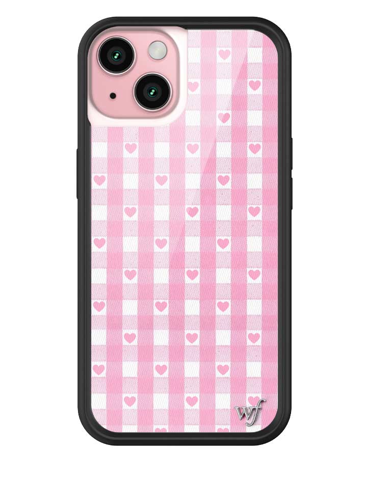 Pink Gingham Hearts iPhone Case from Wildflower Cases